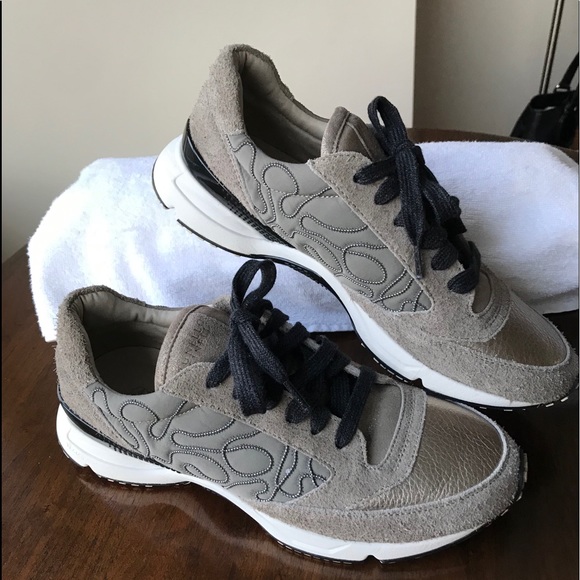Brunello Cucinelli Shoes - Brunello Cucunelli suede-trimmed sneakers size 39